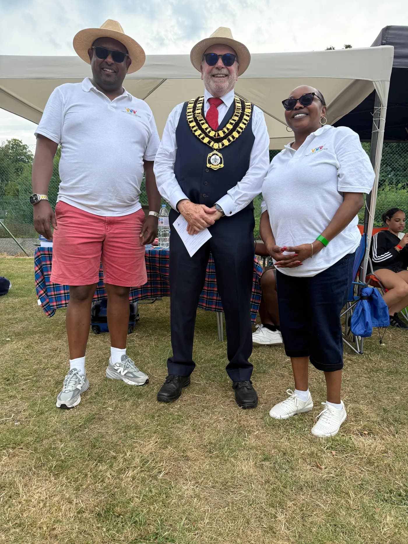 T&G Care's founders with the Mayor at a community event